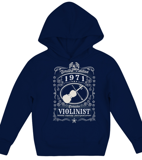 Vintage 1971 Violinist Birthday Gift Violin Player Kids Hoodie