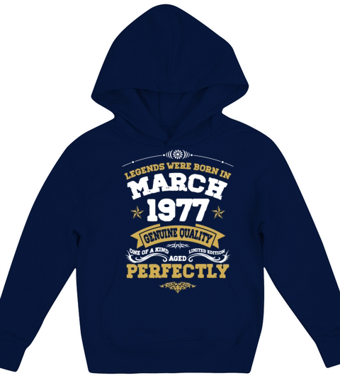 Vintage Aged To Perfection March 1977 Kids Hoodie