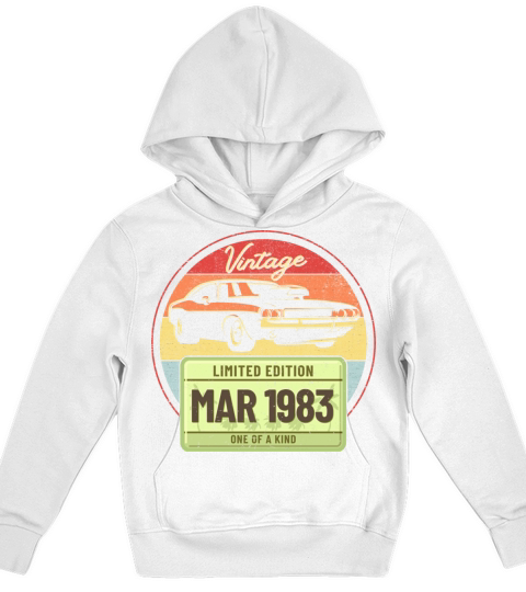 Vintage March 1983 Limited Edition One of a Kind Kids Hoodie
