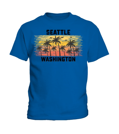 Seattle Washington Summer Retro VIntage Vacation Kids T-Shirt