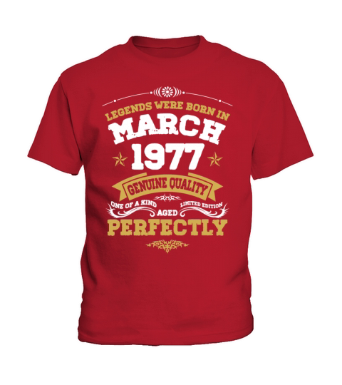 Vintage Aged To Perfection March 1977 Kids T-Shirt