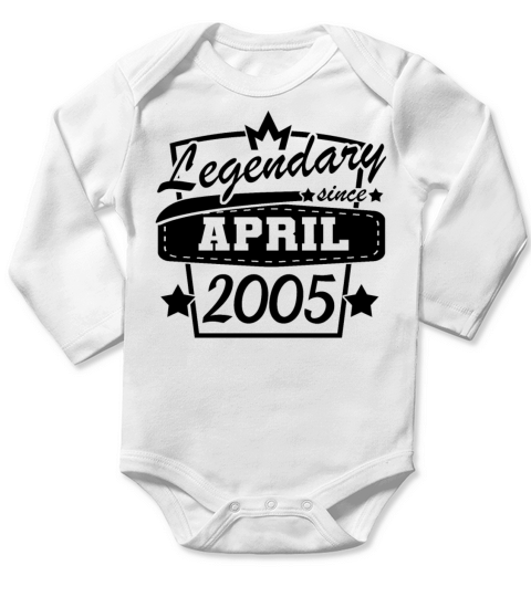 April 2005 18th Birthday Vintage Design Long Sleeve Baby One-Piece