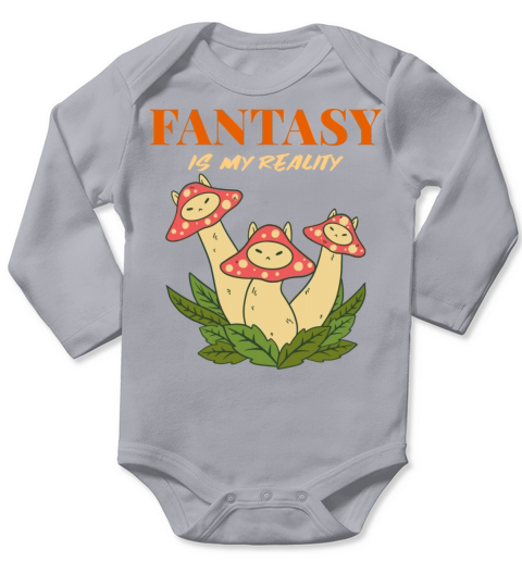 Cute Kawaii Surreal Mushroom Fantasy Family Long Sleeve Baby One-Piece