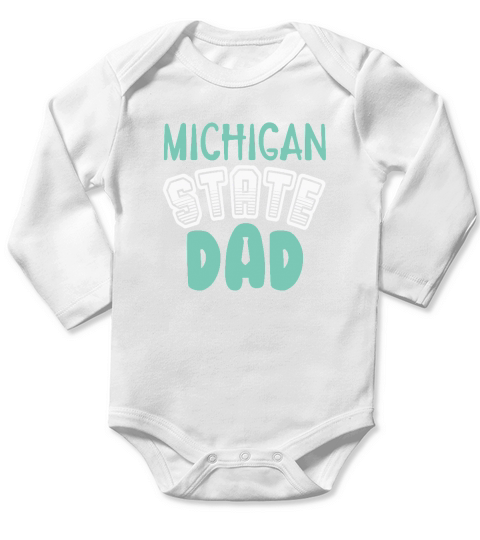 Michigan State Dad Fathers Day Long Sleeve Baby One-Piece