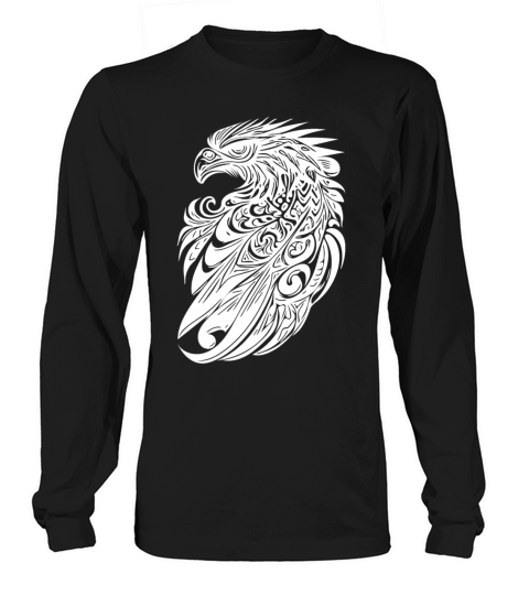 Eagle In Vintage Tattoo Tribal Feather Style Long sleeved Unisex