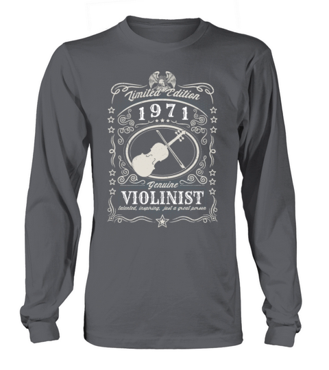 Vintage 1971 Violinist Birthday Gift Violin Player Long sleeved Unisex