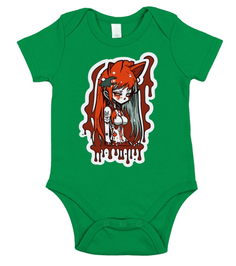 color-drops anime girl Short Sleeve Baby One-Piece