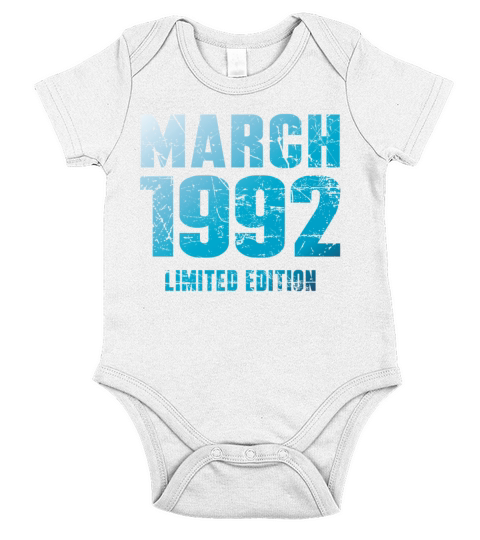 March 1992 Limited Edition Birthday Present Short Sleeve Baby One-Piece