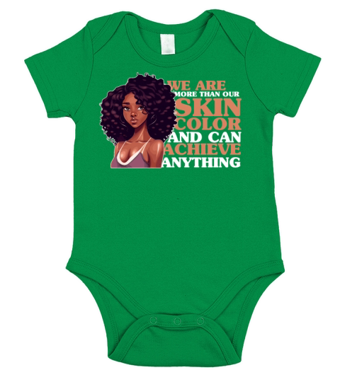 Were More Than Our Skin Color Cute Black Afro Gir Short Sleeve Baby One-Piece