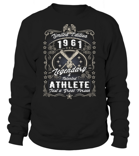 Vintage 1961 Baseball Birthday Gift Sport Hobby Sweatshirt Unisex