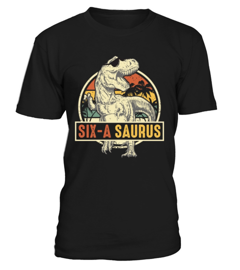 Kids 6 Year Old Dinosaur Birthday 6th Vintage T-Shirt Unisex