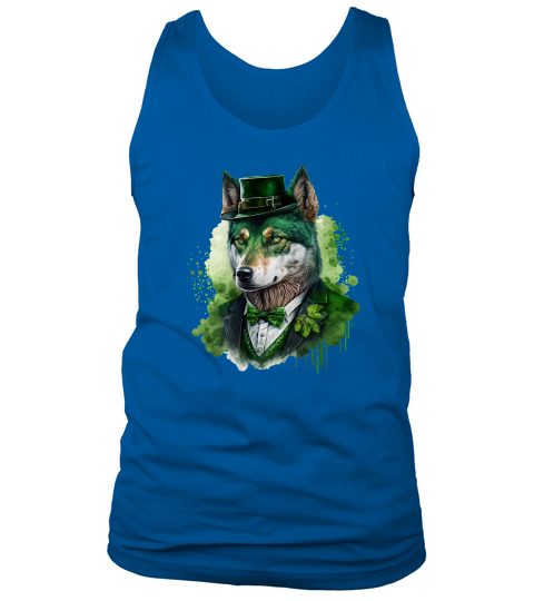 Badass Gangster Wolf St Patricks Day Tank Top Unisex