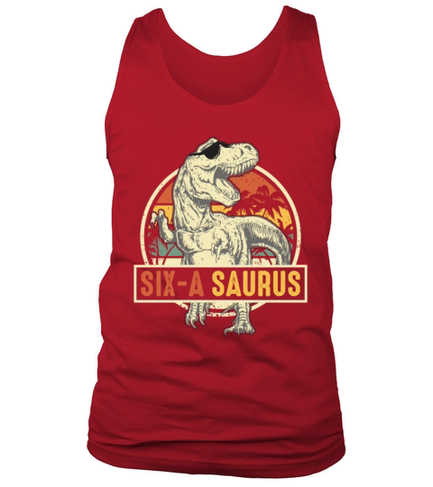 Kids 6 Year Old Dinosaur Birthday 6th Vintage Tank Top Unisex