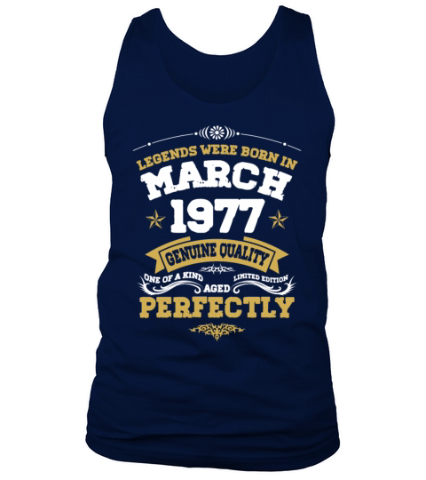 Vintage Aged To Perfection March 1977 Tank Top Unisex