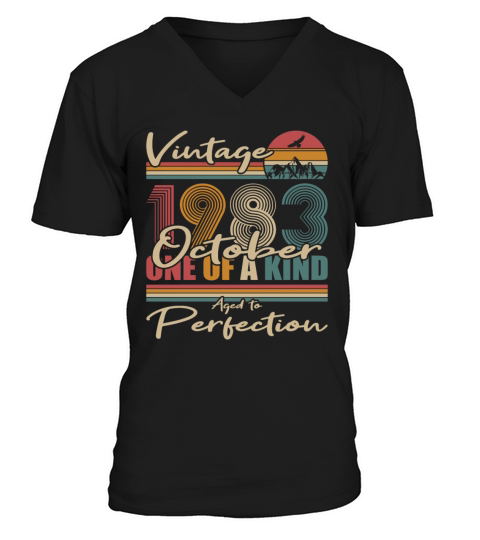 40th birthday october 1983 vintage 1983 V-Neck T-shirt