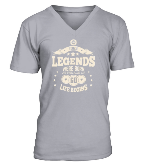 60th Birthday 1963 Legends Vintage Year 1963 V-Neck T-shirt