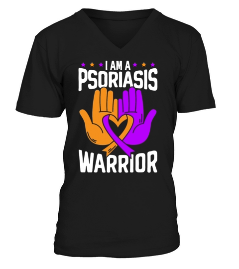 I Am A Psoriasis Warrior Psoriasis Awareness V-Neck T-shirt