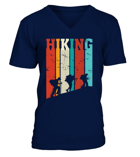 RETRO HIKING AVENTURE FUN T SHIRT CLASSIC V-Neck T-shirt