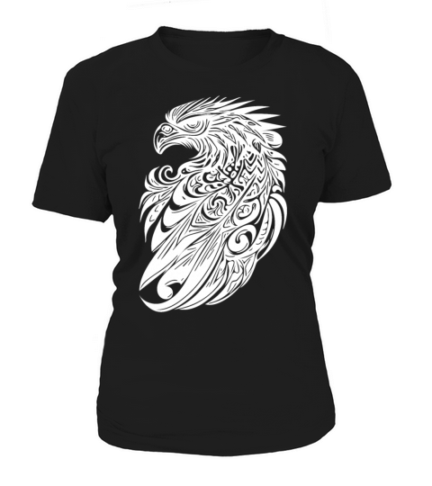 Eagle In Vintage Tattoo Tribal Feather Style Women's T-Shirt