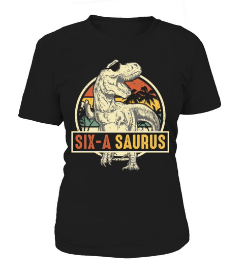 Kids 6 Year Old Dinosaur Birthday 6th Vintage Women's T-Shirt