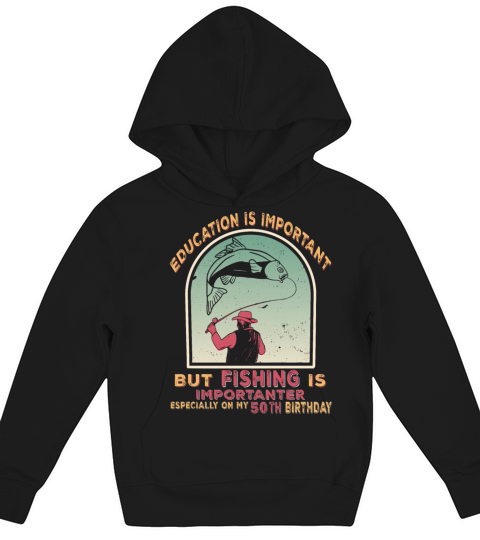 Angler 50 birthday 50 years fishing saying Kids Hoodie