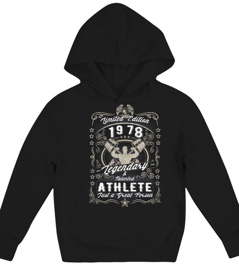 Vintage 1978 Fitness Birthday Gift Sport Hobby Kids Hoodie