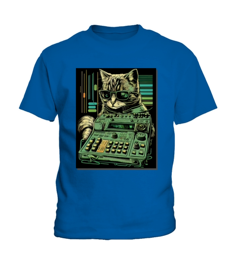 Cat Synthesizer Analogue Synth Vintage Studio Gear Kids T-Shirt