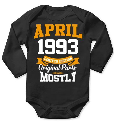April 1993 Vintage Birthday Present Long Sleeve Baby One-Piece