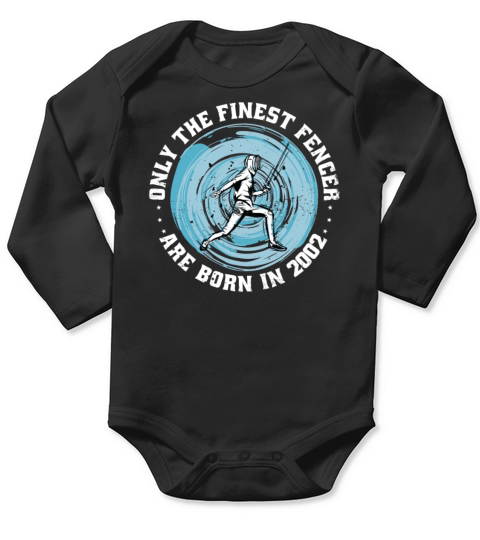 Fencers born in 2002 Birthday Vintage Long Sleeve Baby One-Piece