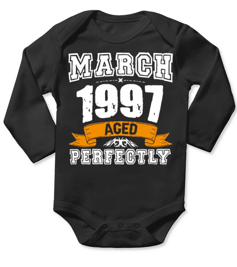 March 1997 Vintage Birthday Present Long Sleeve Baby One-Piece