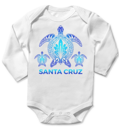 Vintage Santa Cruz California CA Turtle Souvenirs Long Sleeve Baby One-Piece