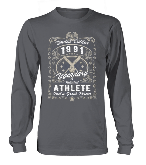 Vintage 1991 Baseball Birthday Gift Sport Hobby Long sleeved Unisex