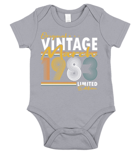 40th birthday march 1983 original 1983 Short Sleeve Baby One-Piece