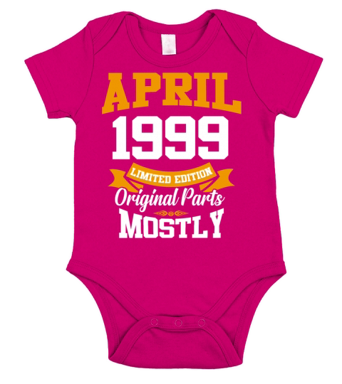 April 1999 Vintage Birthday Present Short Sleeve Baby One-Piece