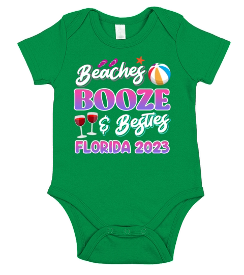 Beach Booze Besties Florida Vacation Spring Break Short Sleeve Baby One-Piece