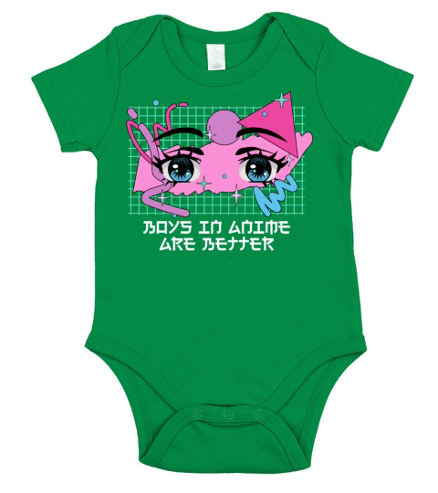 Boys in Anime Are Better Funny Manga Humor Short Sleeve Baby One-Piece