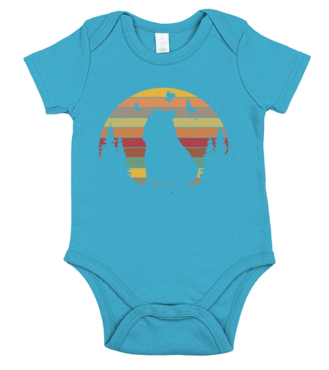 Capybara Retro Vintage Short Sleeve Baby One-Piece