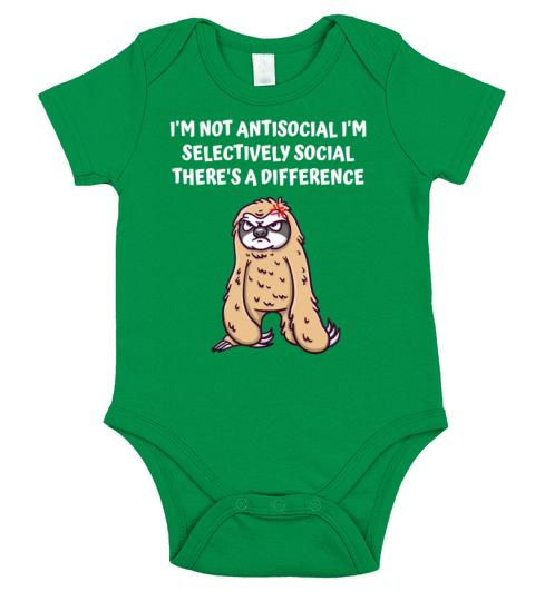 Im Not Antisocial Im Selectively Social Funny Sarc Short Sleeve Baby One-Piece