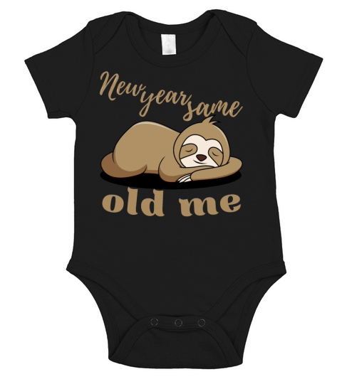New Year Same Old Me Lazy Sloth Uglu Christmas Short Sleeve Baby One-Piece