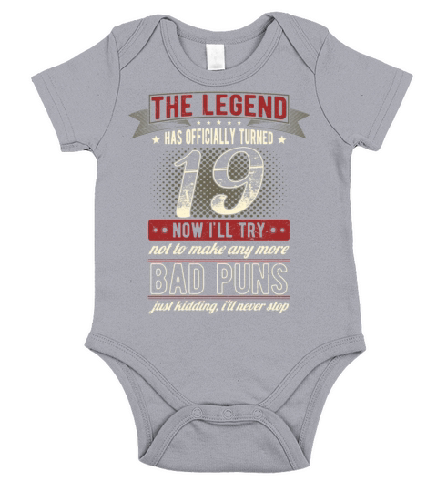 The Legend Officially 19 Years Old 19th Birthday Short Sleeve Baby One-Piece