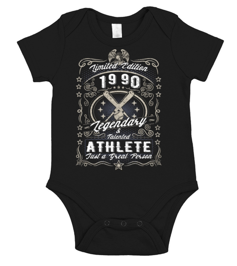 Vintage 1990 Baseball Birthday Gift Sport Hobby Short Sleeve Baby One-Piece