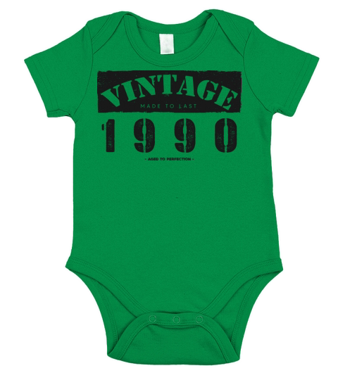 Vintage Classic 1990 33rd Birthday - 33 Years Old Short Sleeve Baby One-Piece