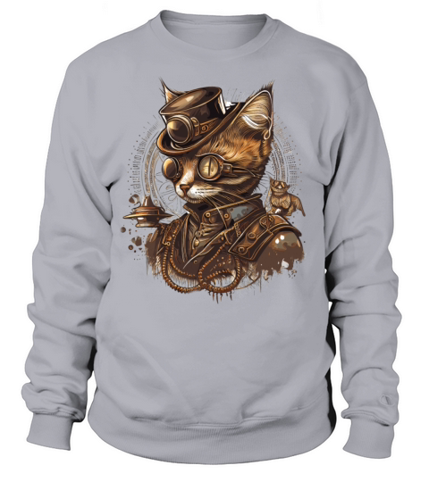 Steampunk Cat Industrial Kitten Vintage Mechanical Sweatshirt Unisex