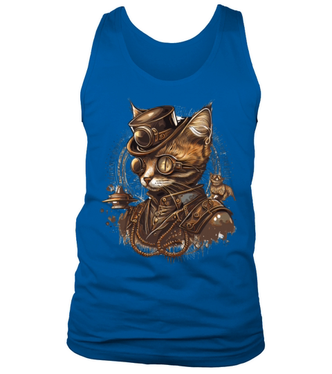 Steampunk Cat Industrial Kitten Vintage Mechanical Tank Top Unisex
