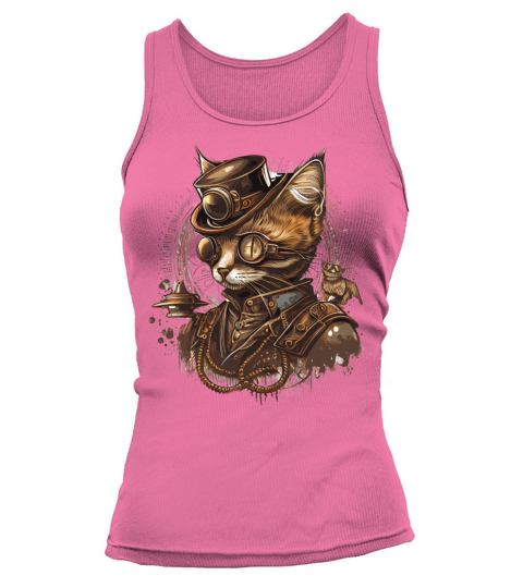 Steampunk Cat Industrial Kitten Vintage Mechanical Tank top Woman