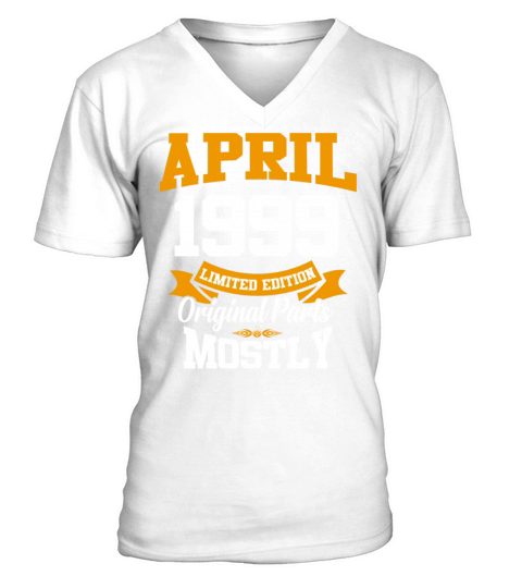 April 1999 Vintage Birthday Present V-Neck T-shirt