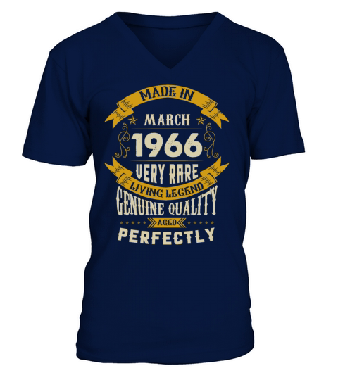 March 1966 Vintage Birthday Present V-Neck T-shirt