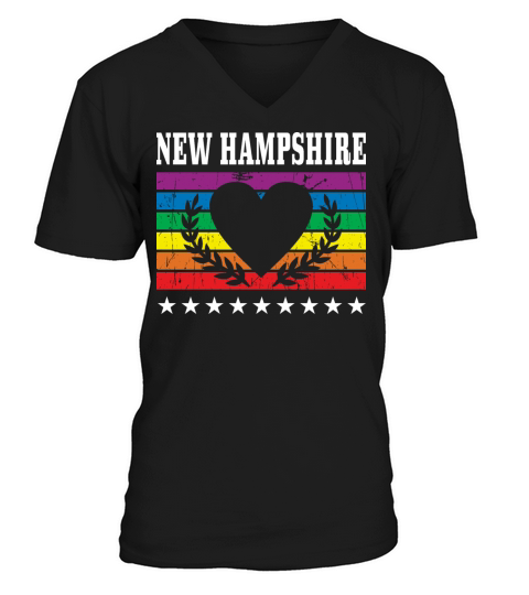 New Hampshire Pride Flag Pride Month LGBTQ Flag V-Neck T-shirt