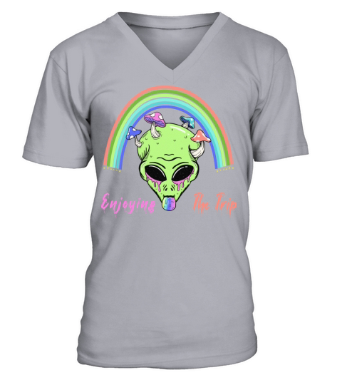 Trippy Alien - Rainbow Mushroom V-Neck T-shirt
