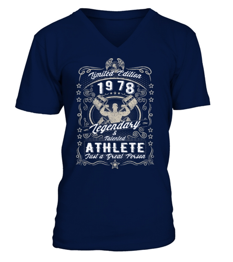 Vintage 1978 Fitness Birthday Gift Sport Hobby V-Neck T-shirt